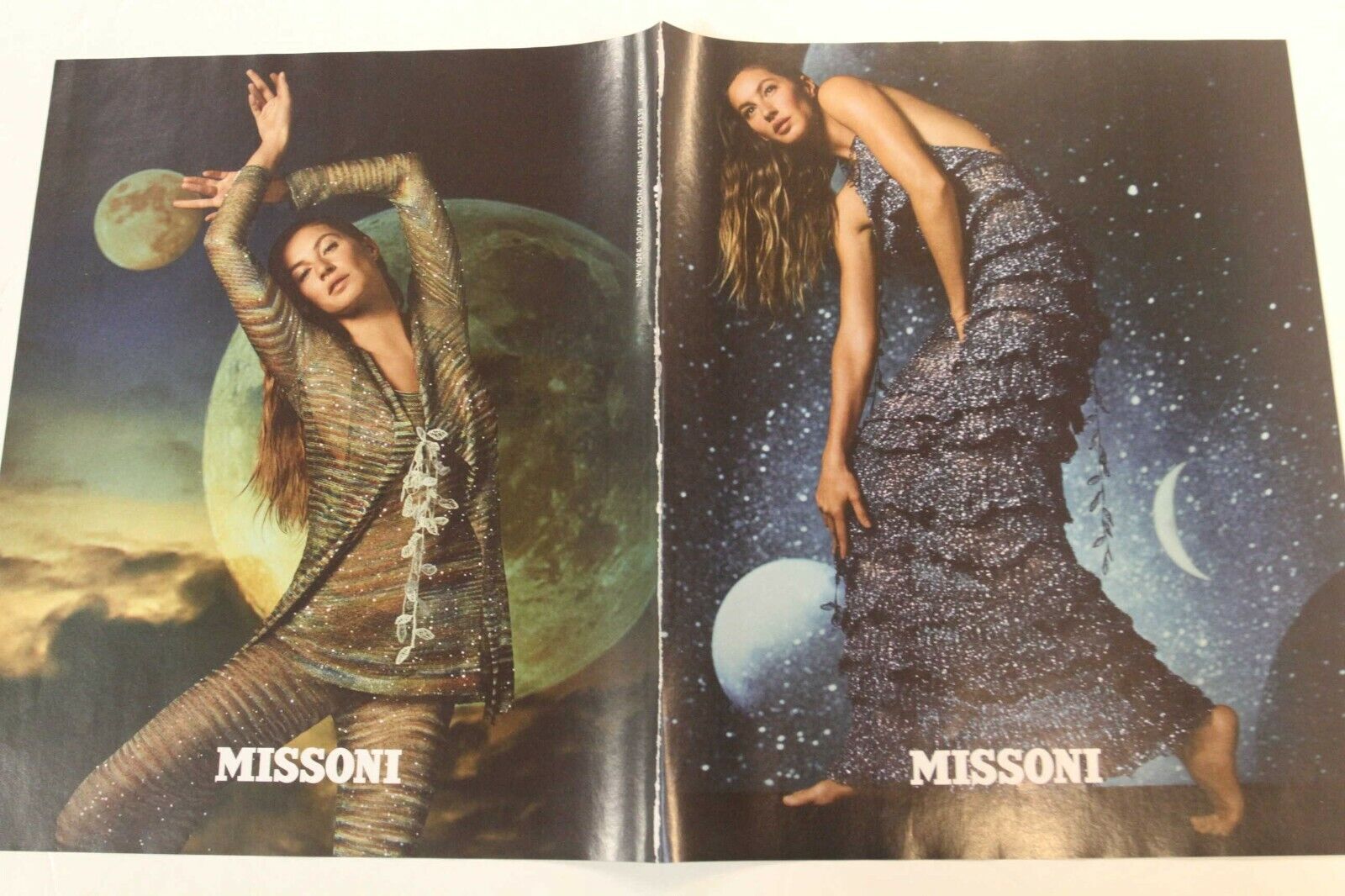 Missoni Fashions Magazine Print Ad Advert Sexy long legs Gisele Bundchen 4p 2019