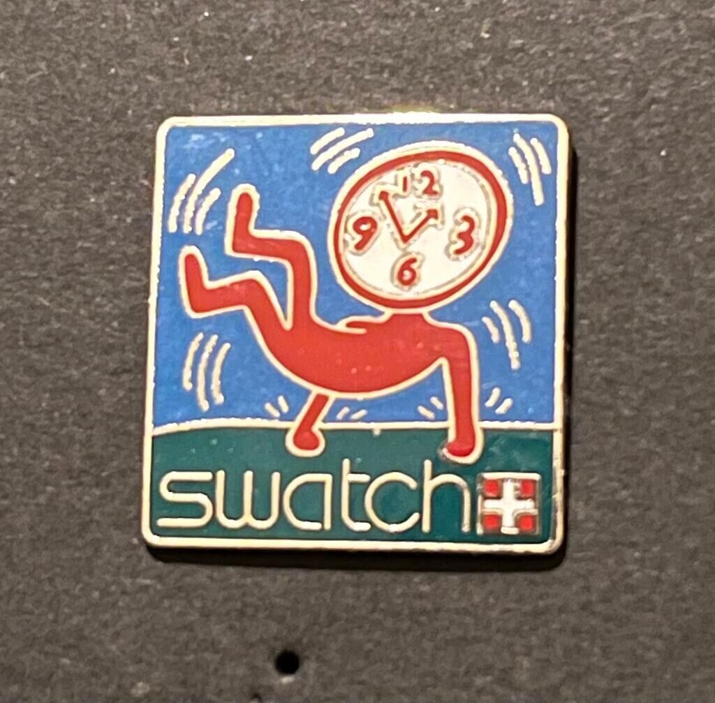 Rare 1986 Keith Haring Pin's Swatch SILVER 