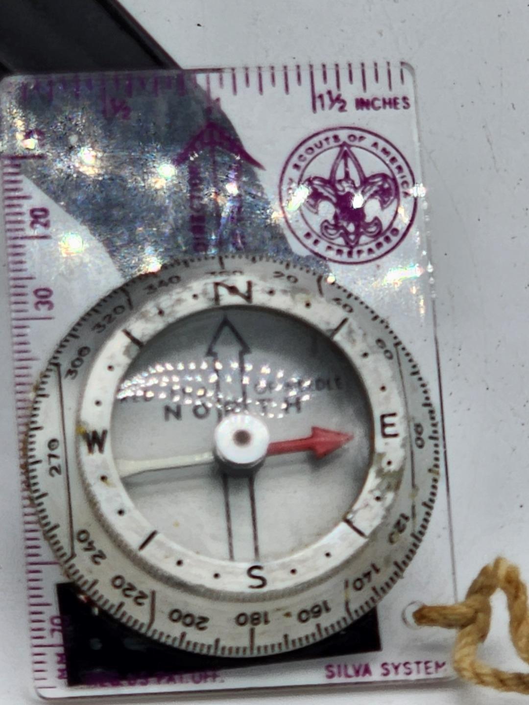 Vintage Silva System Official Boy Scout Pathfinder Compass Ruler 1960s