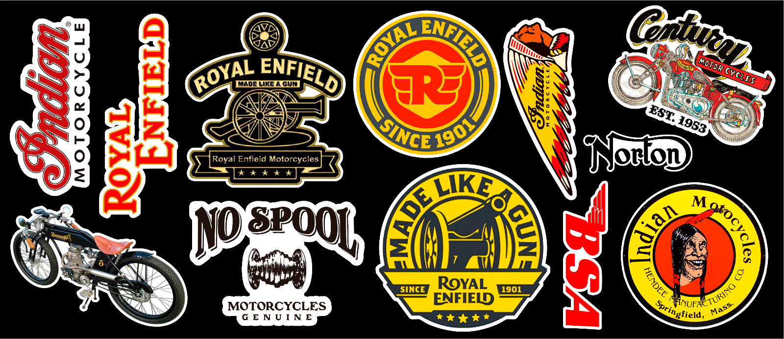 Vintage Motor Bike Vinyl Sticker Pack