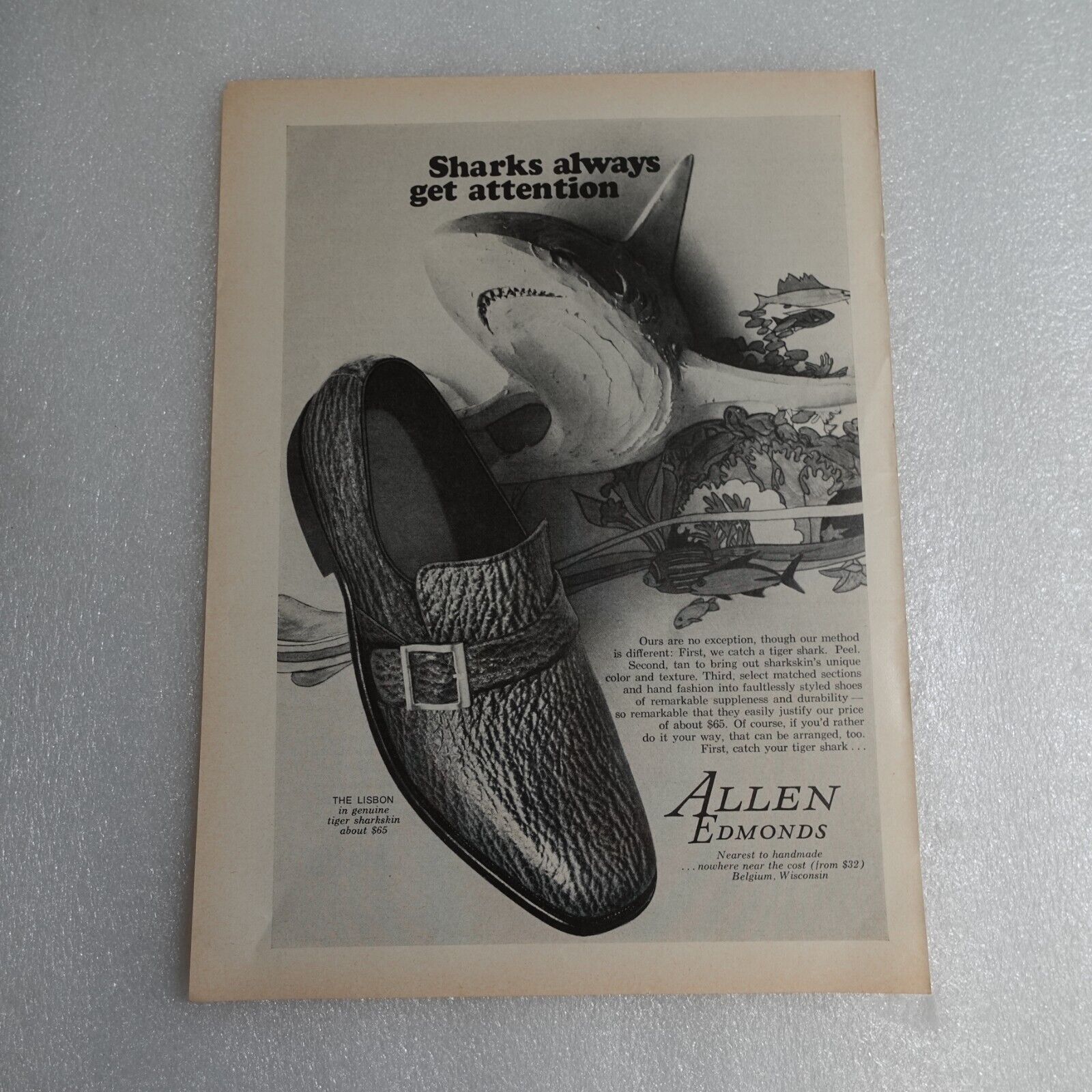 Vintage Print Ad Allen Edmonds Shoes Sports Illustrated Apr 5, 1971