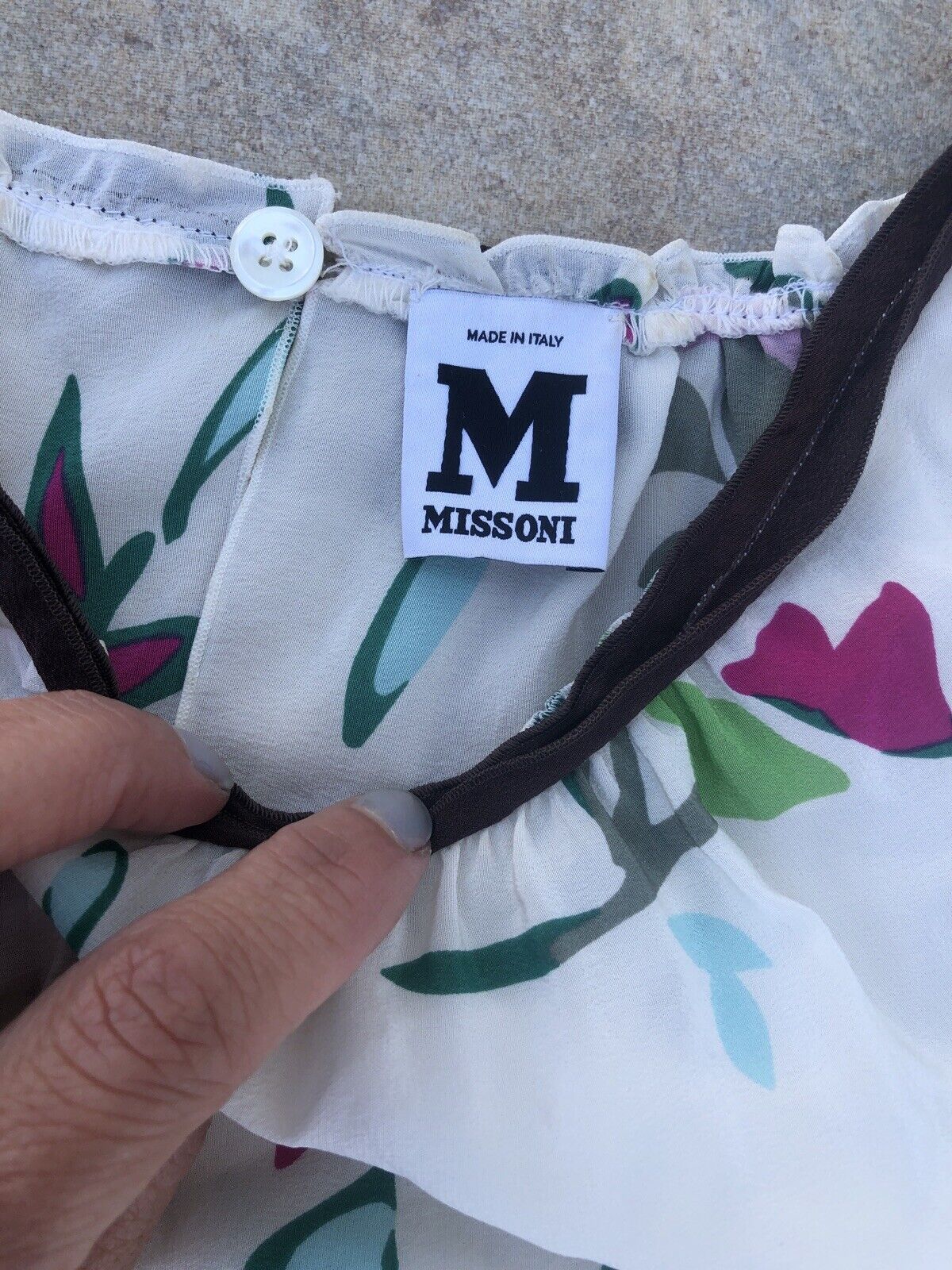 M Missoni sz 4 100% Silk Floral Sleeveless Dress Italy Sale