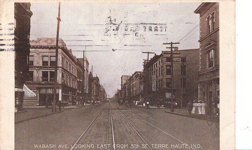  Postcard Wabash Ave East 5th St Terre Haute IN