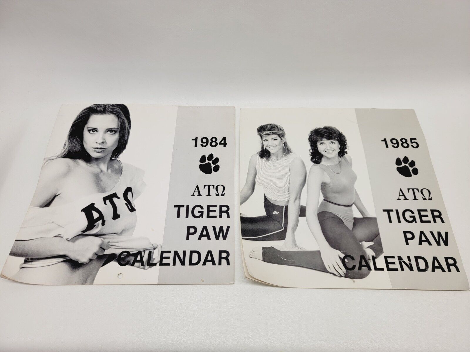Vtg Alpha Tau Omega Fraternity Clemson University Tiger Paw Calendars 1984- 1985