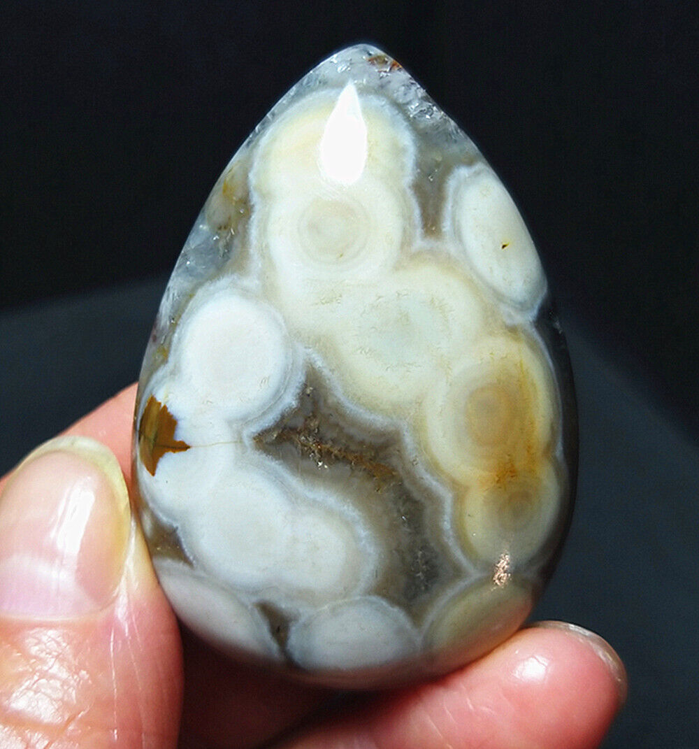 TOP 32.7g Natural Polished Silk Banded Lace Agate Crystal Madagascar A2027