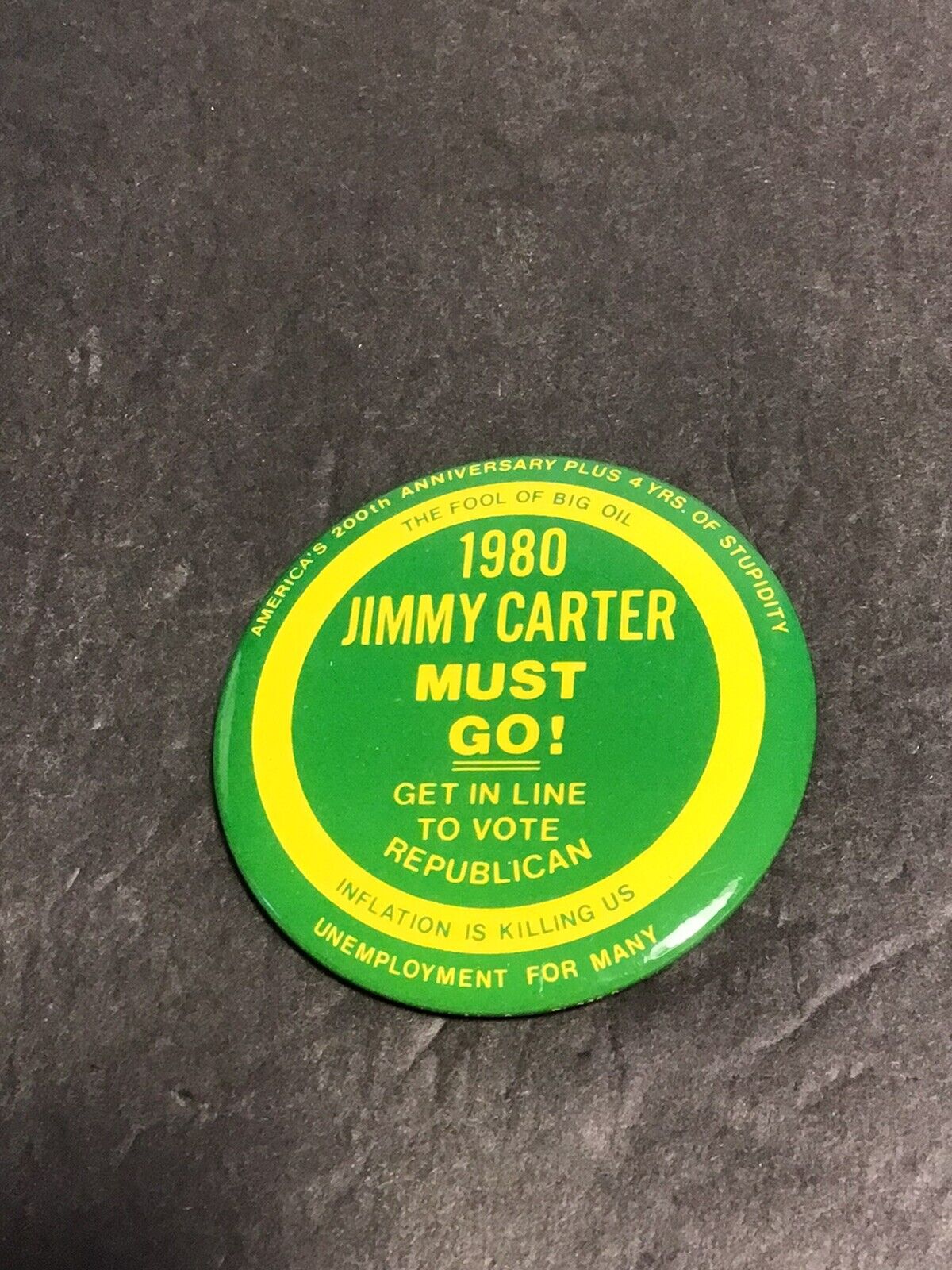 Rare NWOT 1980 Jimmy Carter Political Button 2.5in