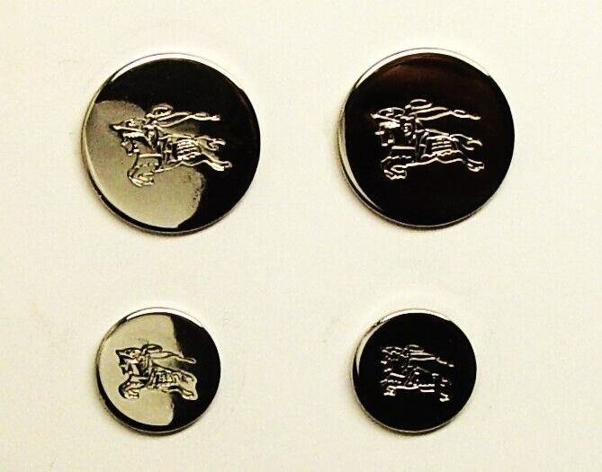 Burberrys Prorsum replacement buttons 4 Silver tone solid metal  Good Used Cond.