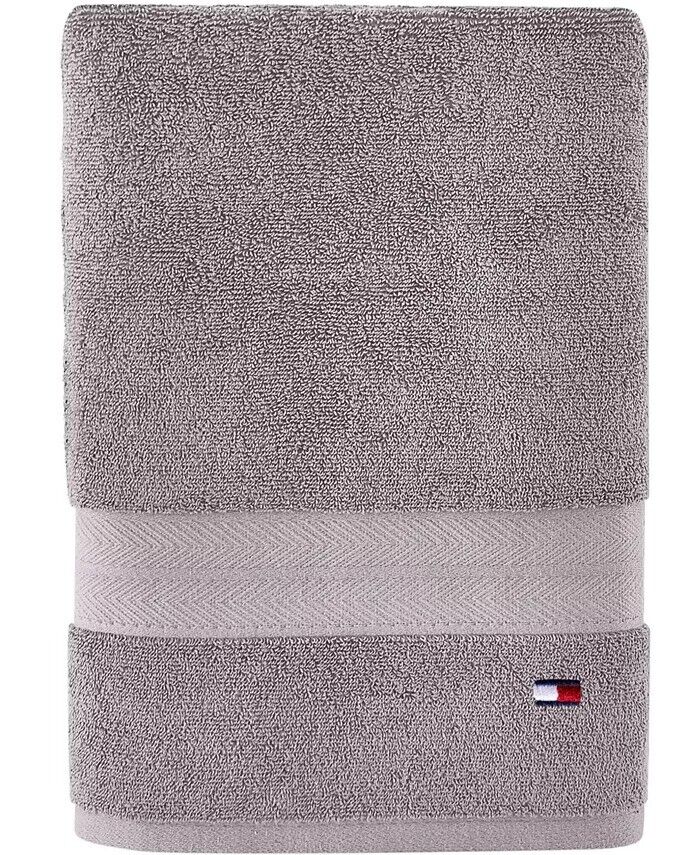 Tommy Hilfiger GREY VIOLET Modern American Solid Cotton Bath Towel, US 30