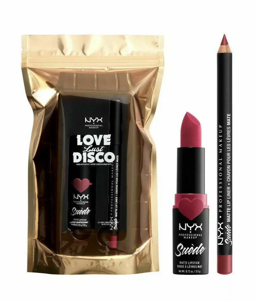 NYX Professional Makeup Love Lust Disco Suede Matte Lip Kit Cherry Skies NWT
