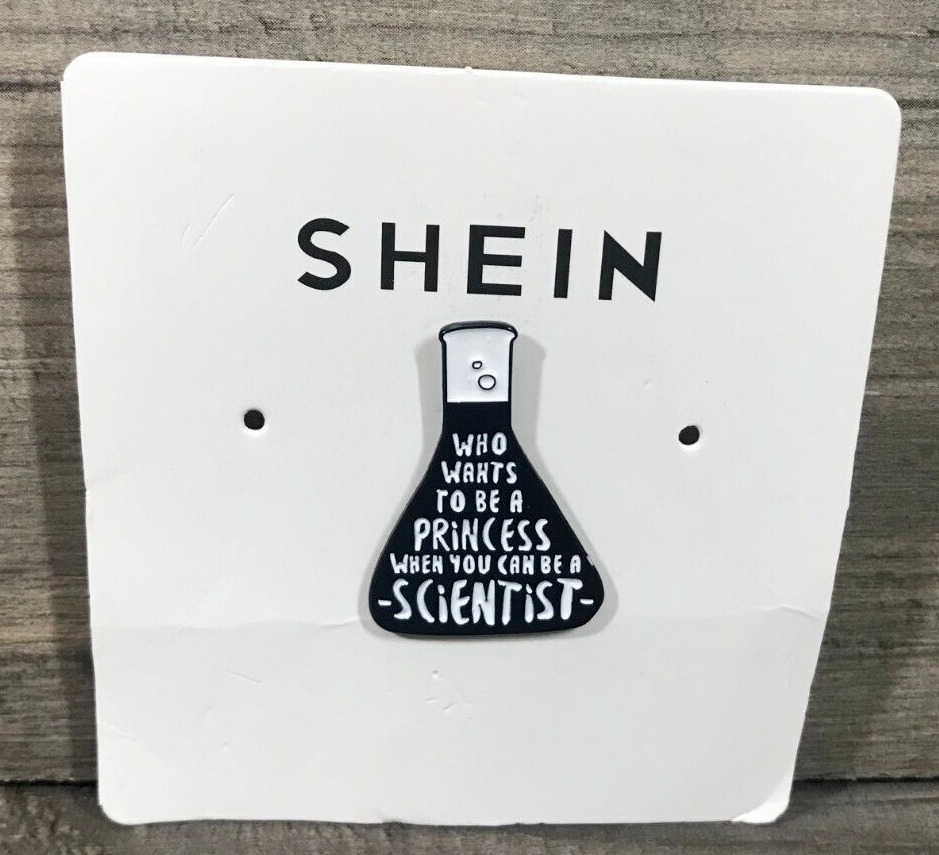 SHEIN Who Wants To Be A Princess When You Can Be A Scientist Lapel Hat Bag Pin
