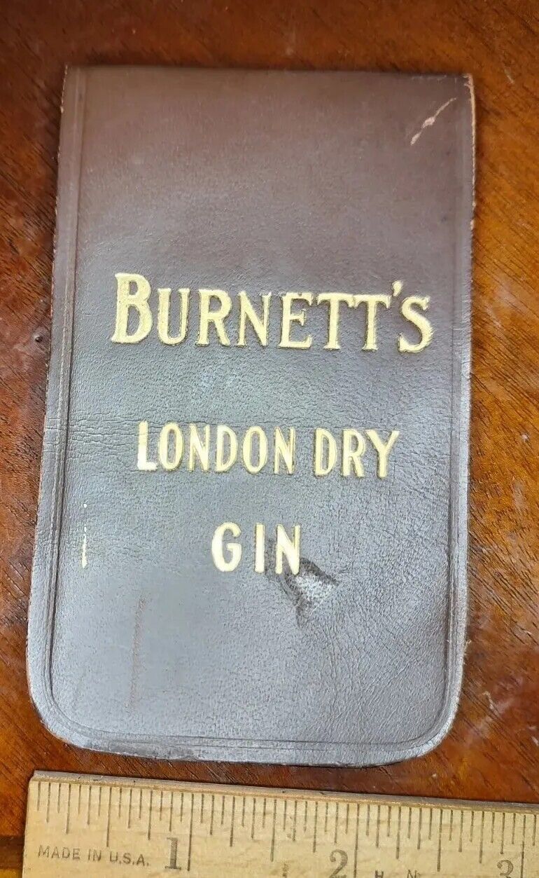 Vintage Rare 1935 Burnett's London Dry Gin Salesman Pocket Book Liquor 