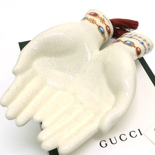GUCCI Decor Hand Tray Richard Ginori Hand Object Ceramics Porcelain with box #
