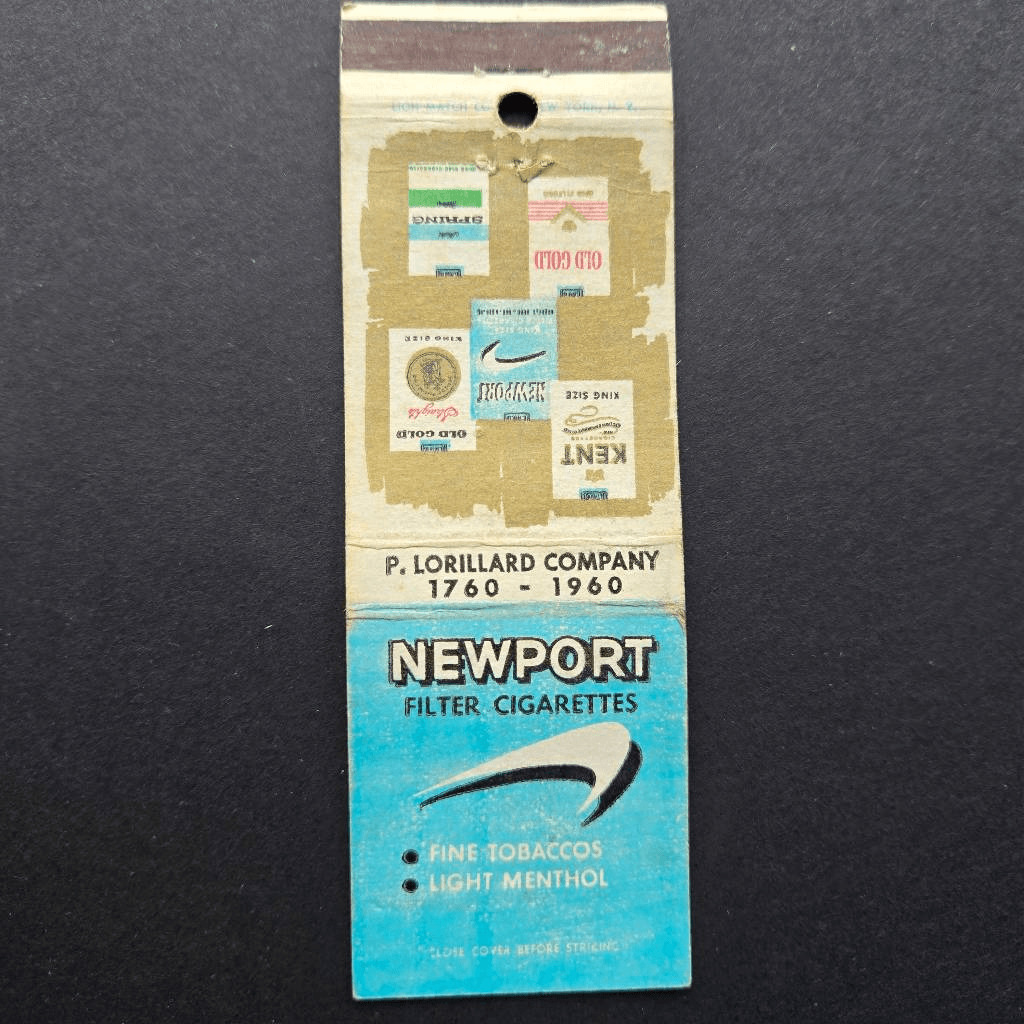 Vintage Matchcover Newport Filter Cigarettes Tobacciana