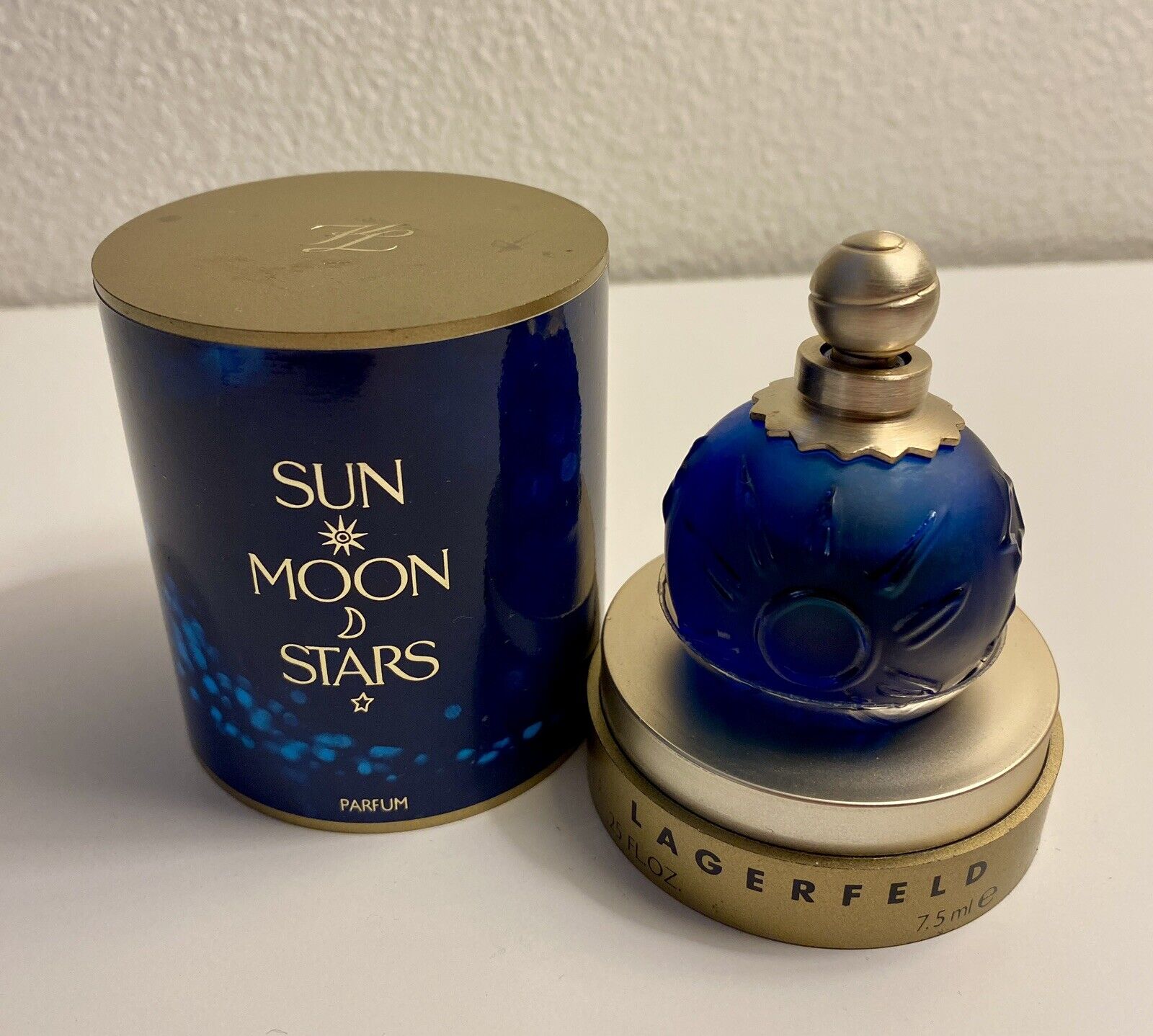 1990s Vintage KARL LAGERFELD Parfum  Sun Moon Stars pure perfume .25 FL OZ 7.5ml