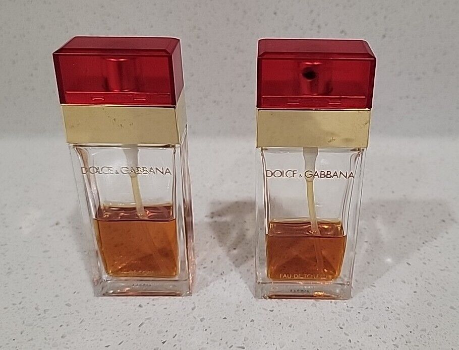 DOLCE and GABBANA Eau De Toilette Spray Perfume .8 fl oz Bottles Lot Of 2 