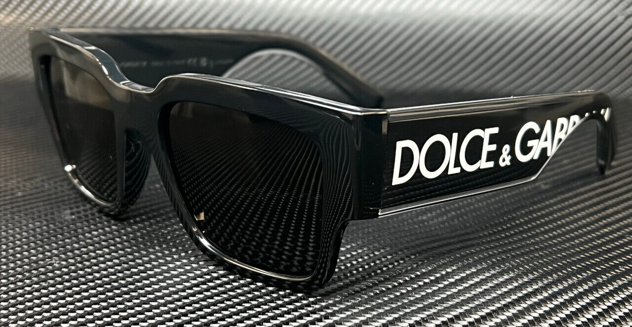 DOLCE & GABBANA DG6184 501 87 Black Dark Grey Men\'s 52 mm Sunglasses
