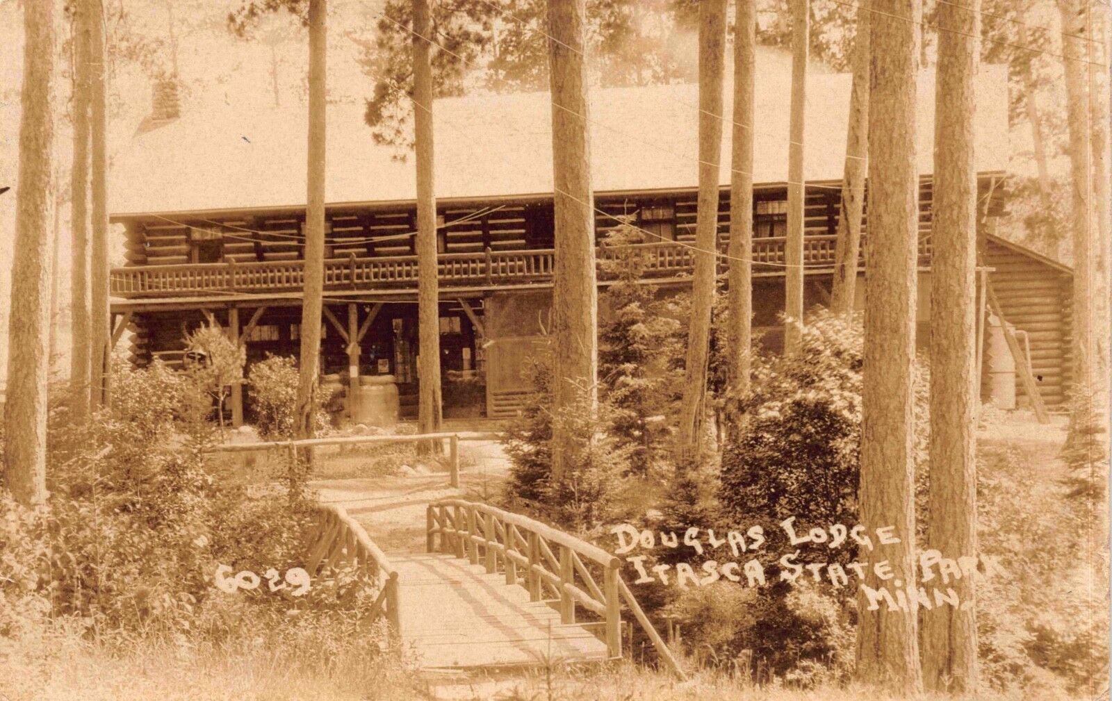 Real Photo Postcard Douglas Lodge at Itasca State Park, Minnesota~115079