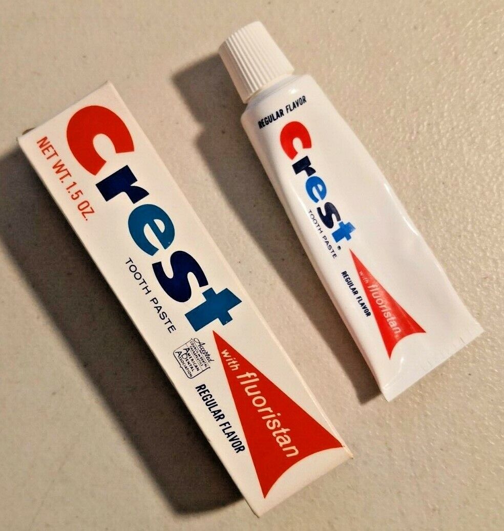 Vintage 1970s CREST Toothpaste with original box 1 5 oz size NOS