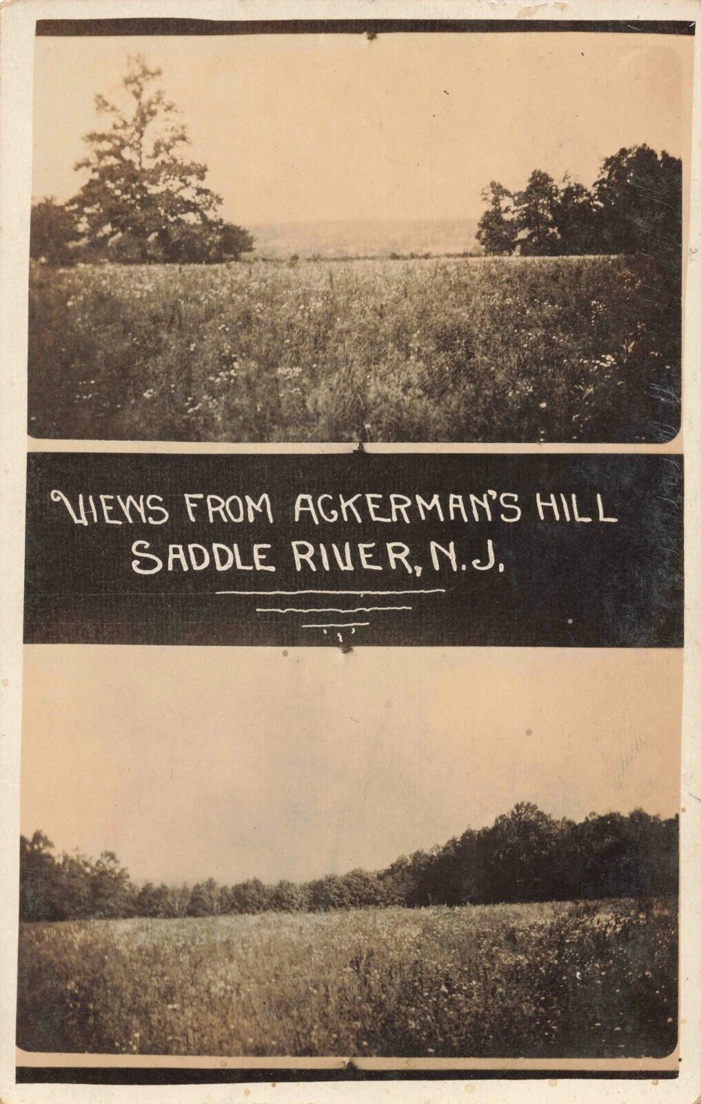 Views from Ackerman's Hill Saddle River New Jersey NJ c1910 Real Photo RPPC