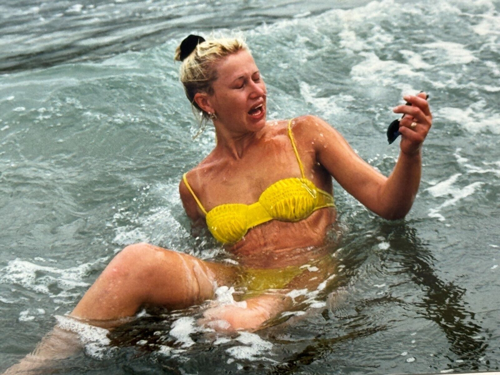 2000s Vintage Photo Pretty Young Woman Female Bikini Beach Snapshot