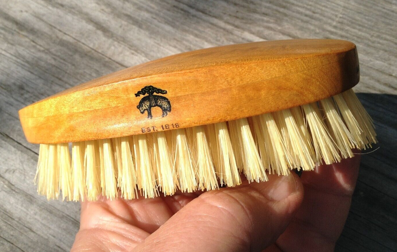 Vtg Brooks Brothers natural pure bristle satinwood men\'s hairbrush made England