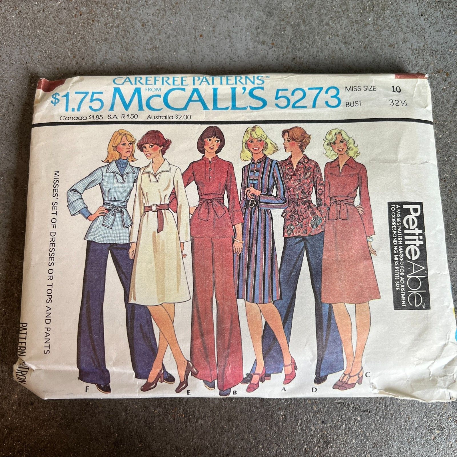Vintage 70s McCalls Pattern 5273 SZ 10 Misses Coordinates Petite Able