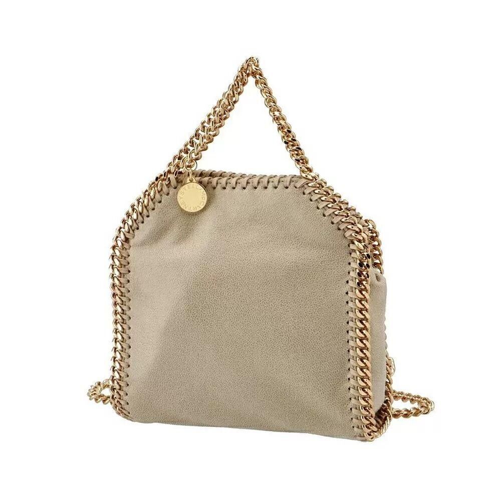 Stella McCartney Falabella Tiny Shoulder Bag Chain Gold Tote Bag Beige Women