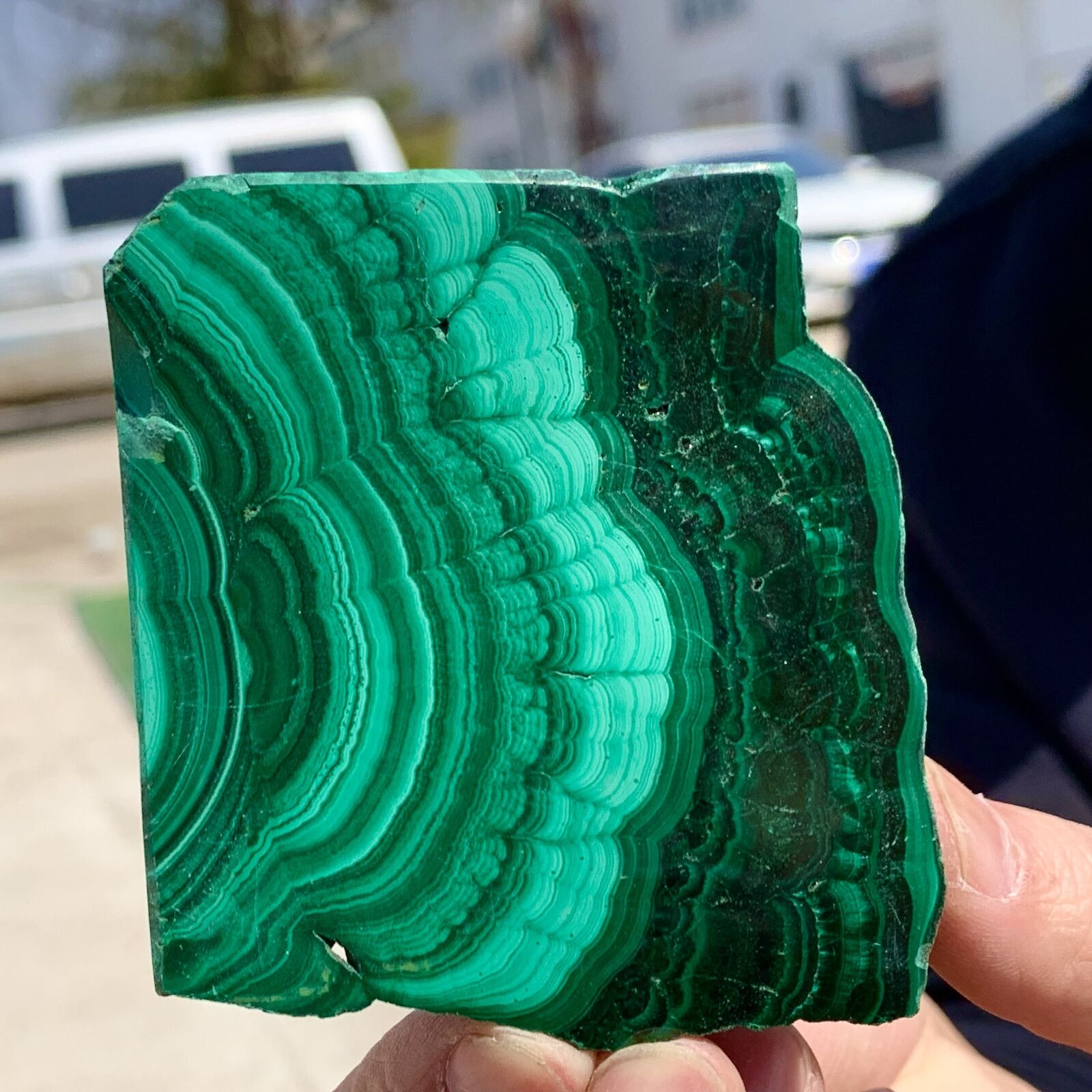 185G Natural glossy Malachite transparent cluster rough mineral sample