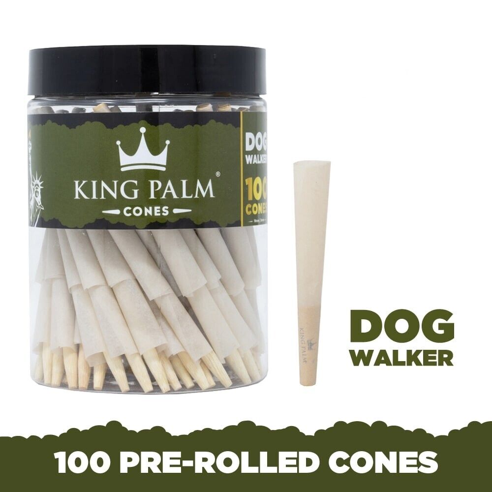King Palm | Dog Walker | Pre-rolled Cones Holds 0.5 Gram | 100 Pack Tube