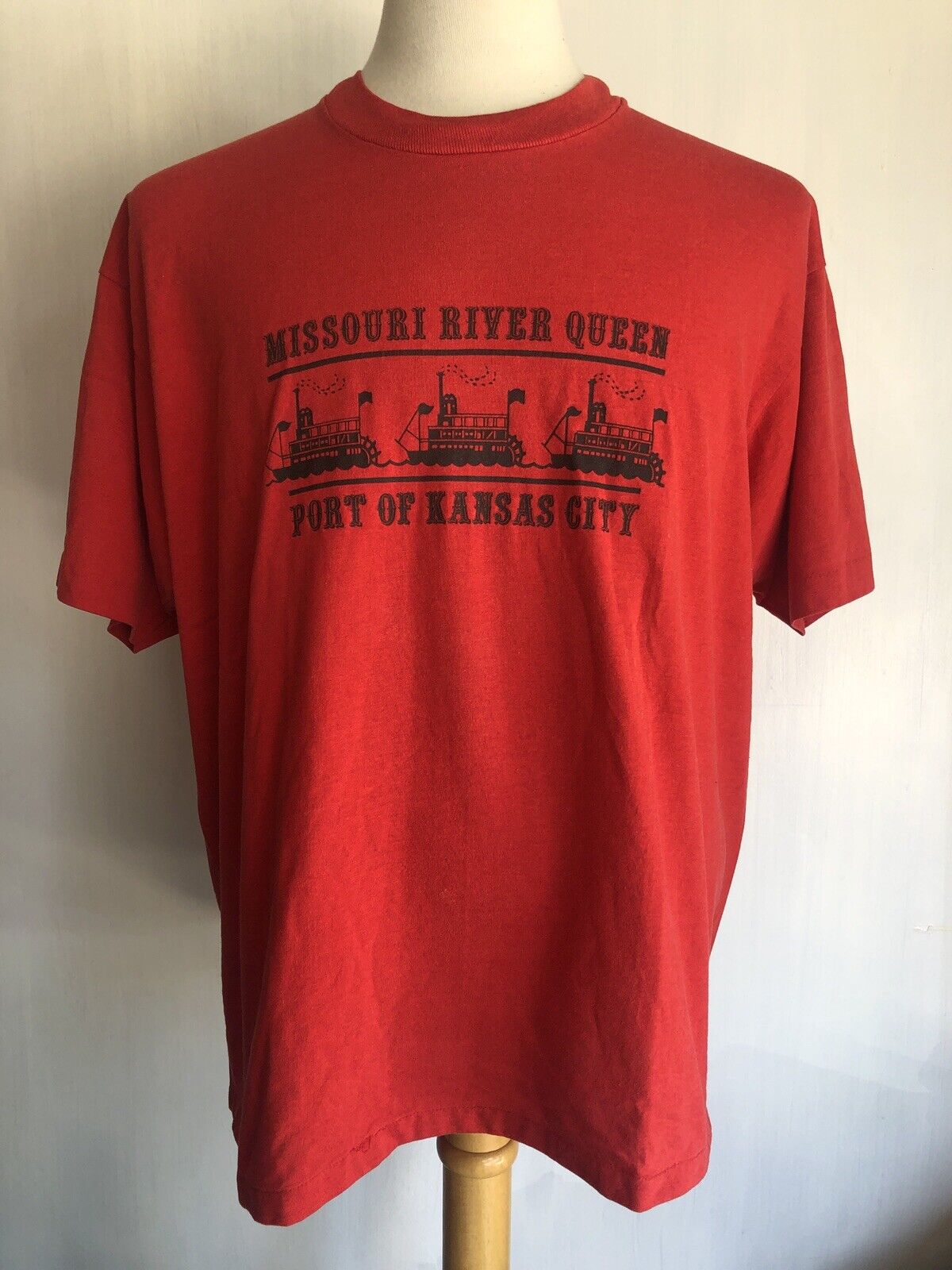 MISSOURI RIVER QUEEN Port of Kansas City Vintage 80s Screen Stars T-Shirt XL/2XL