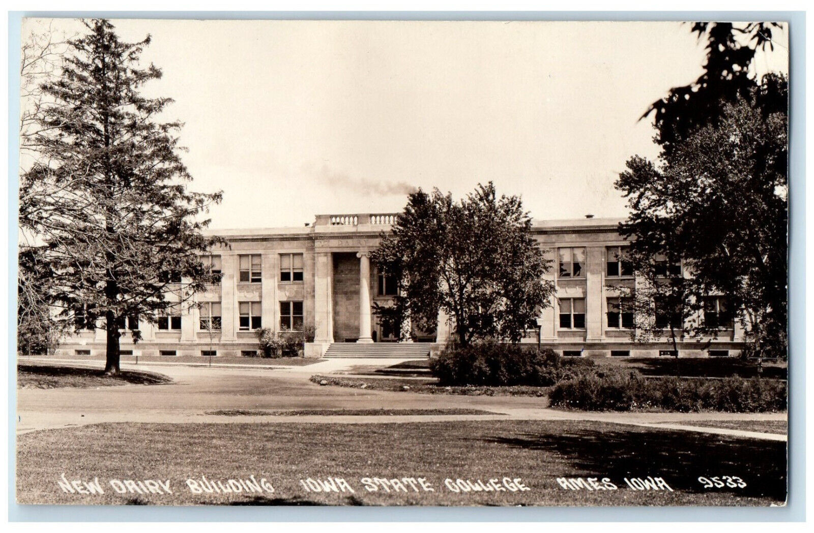 Ames Iowa IA RPPC Photo Postcard New Dairy Building Iowa State College c1920\'s