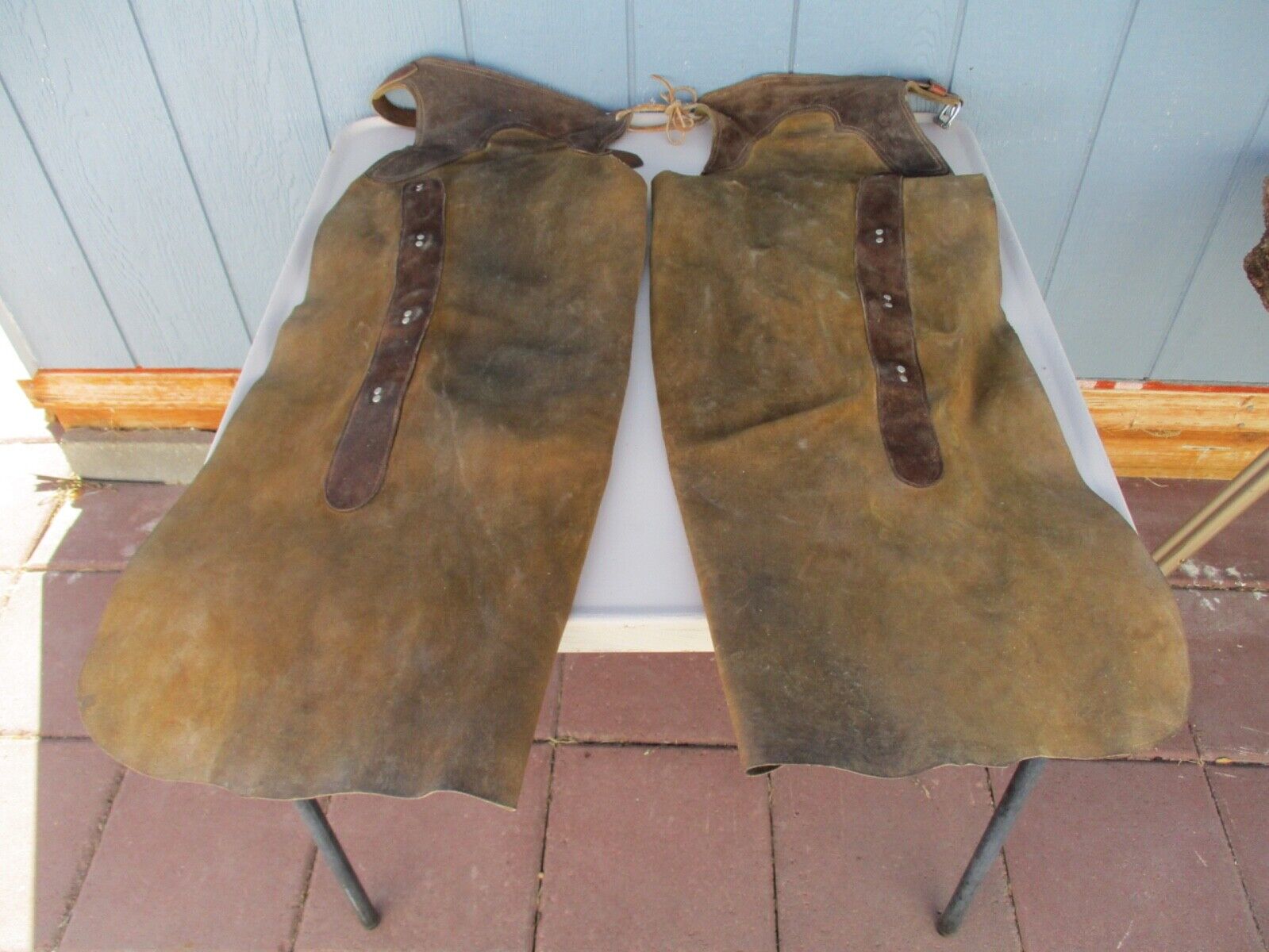 Vintage DeVores Saddlery Helena Montana Roughout Leather Batwing Cowboy Chaps