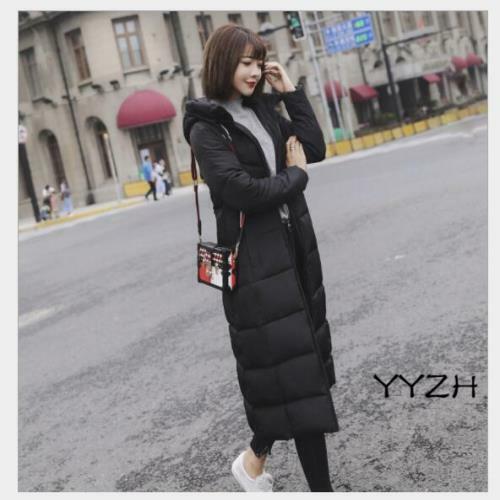 Womens Fall Winter Warm Hooded Down Jacket Long Over The Knee Puffer Parka Coats
