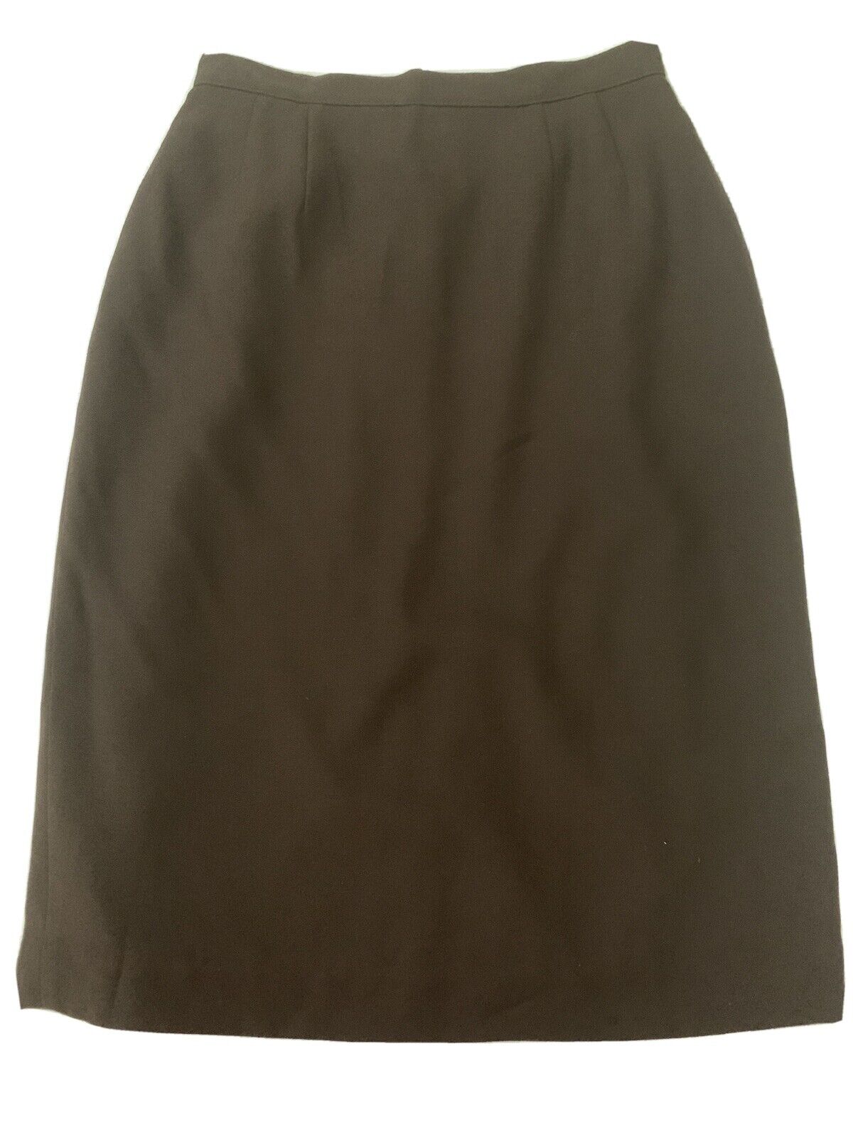Vintage Dark Brown Lined Pencil Skirt Size 4 Rayon/Polyester Excellent Cond