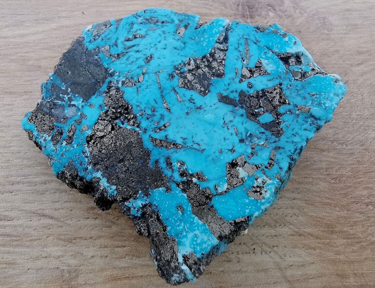 Persian Turquoise With Pyrite Slab, 100% Natural Stone, Not Stabilized, 0.133 kg