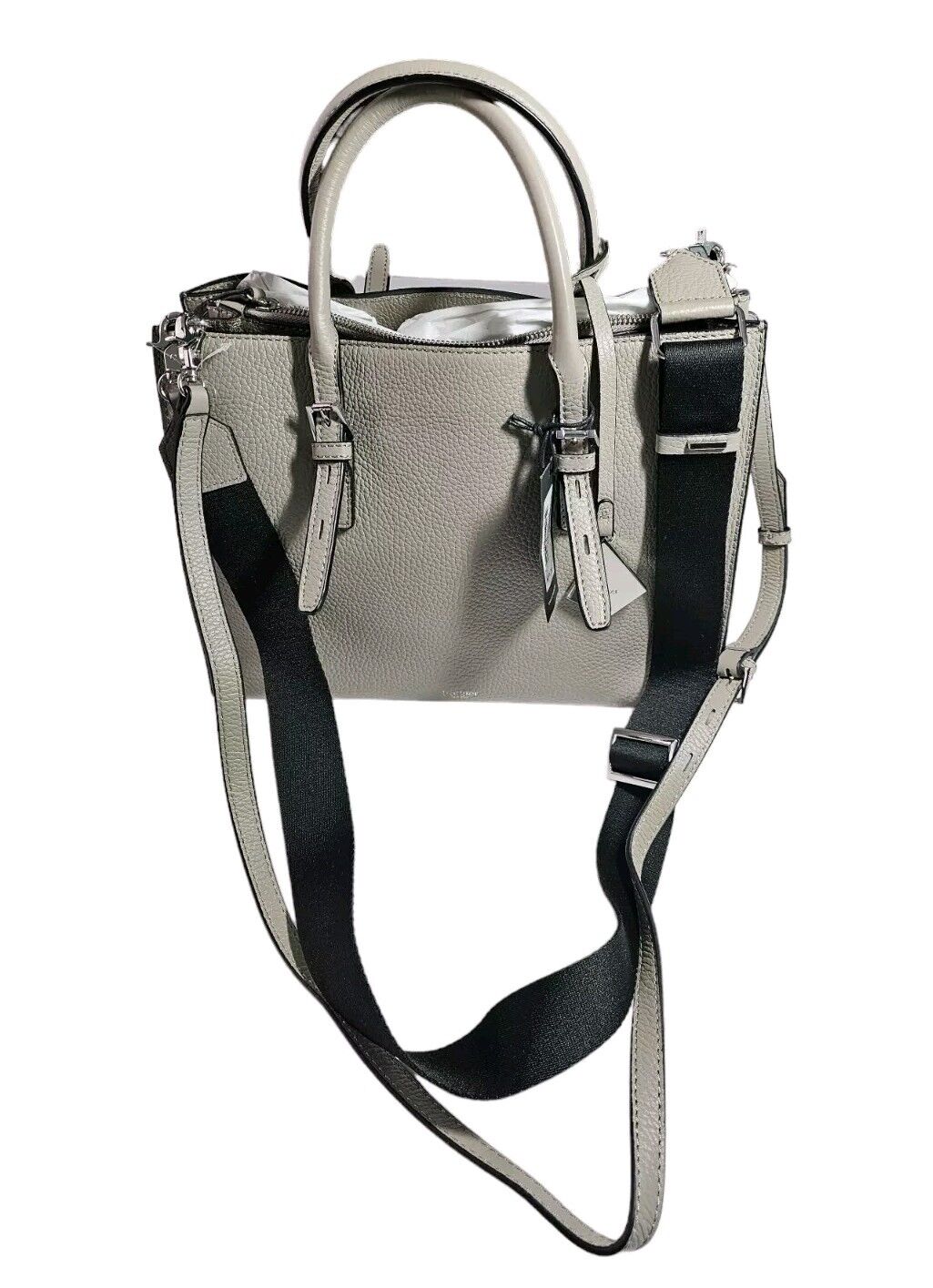 Botkier Womens Crossbody Bag Morgan Tote Gray Leather New 2 Detachable Straps