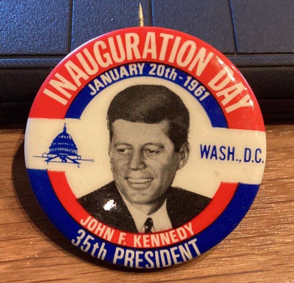 Vintage John F. Kennedy JFK 1961 Inaugural campaign pin button political