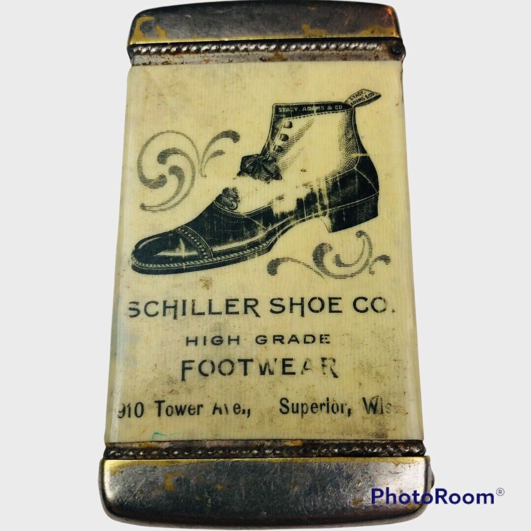 Schliller Shoe Stacy Adams Co Footwear Antique Match Safe Celluloid Wrap