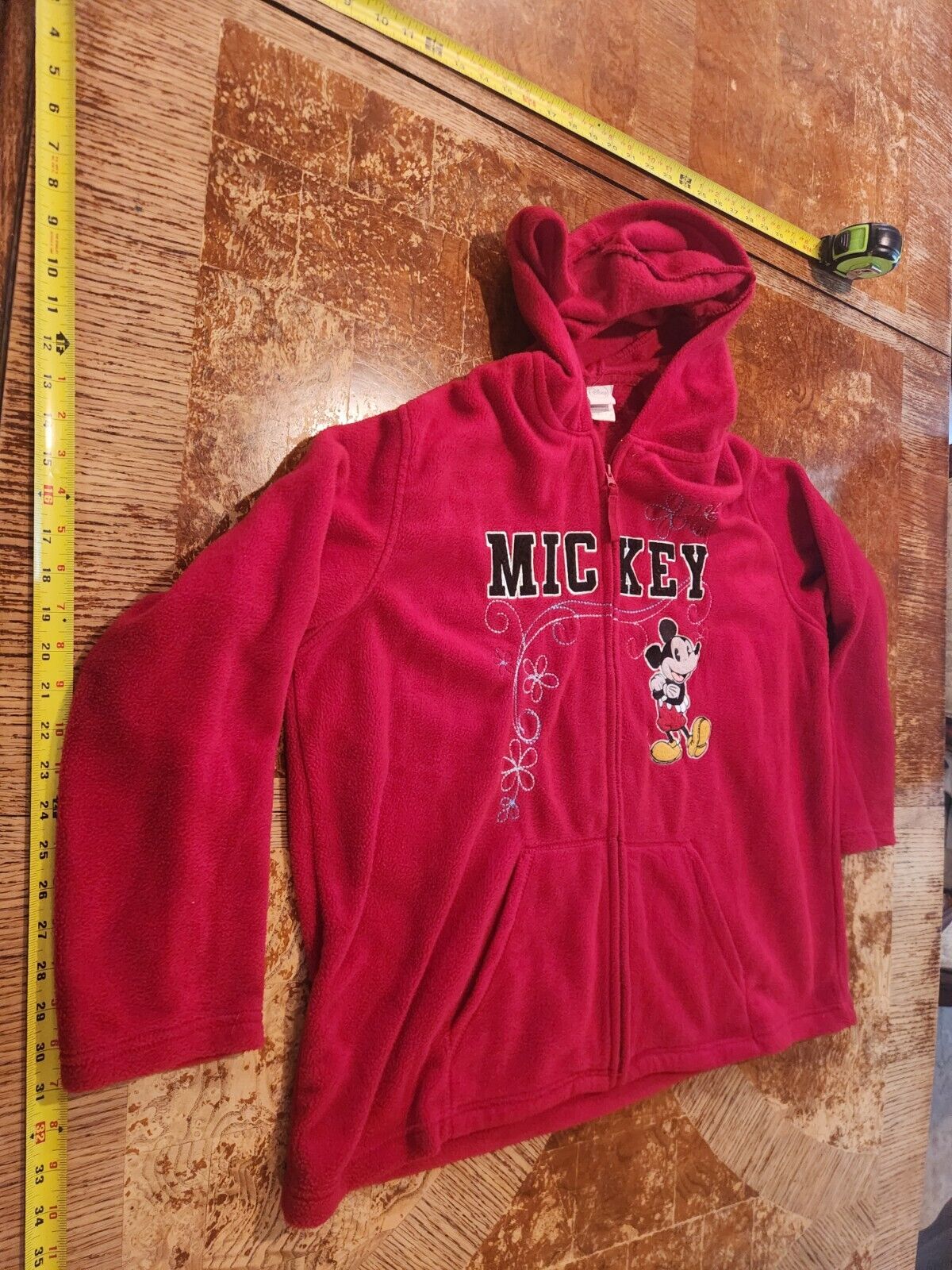 Mickey Mouse Disney Hoodie Woman’s Size 3X Red Fleece #LL