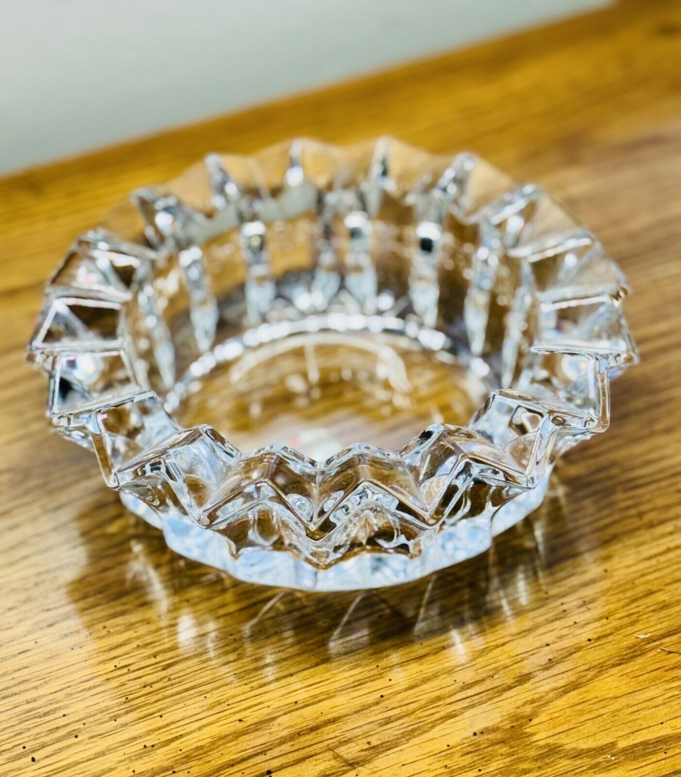 Vintage DANSK Crystal Heavy, Art Deco Style Ashtray or Candy Dish