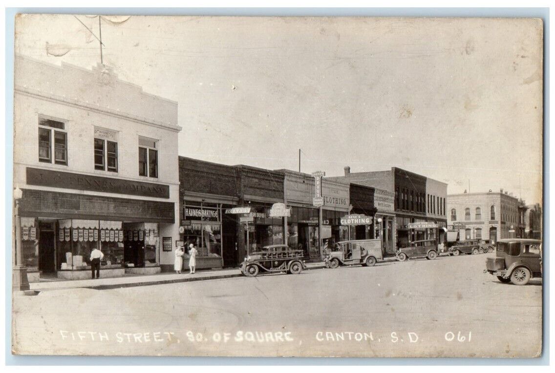 1904 Fifth Street Clothing Store Business View Canton SD RPPC Photo Postcard