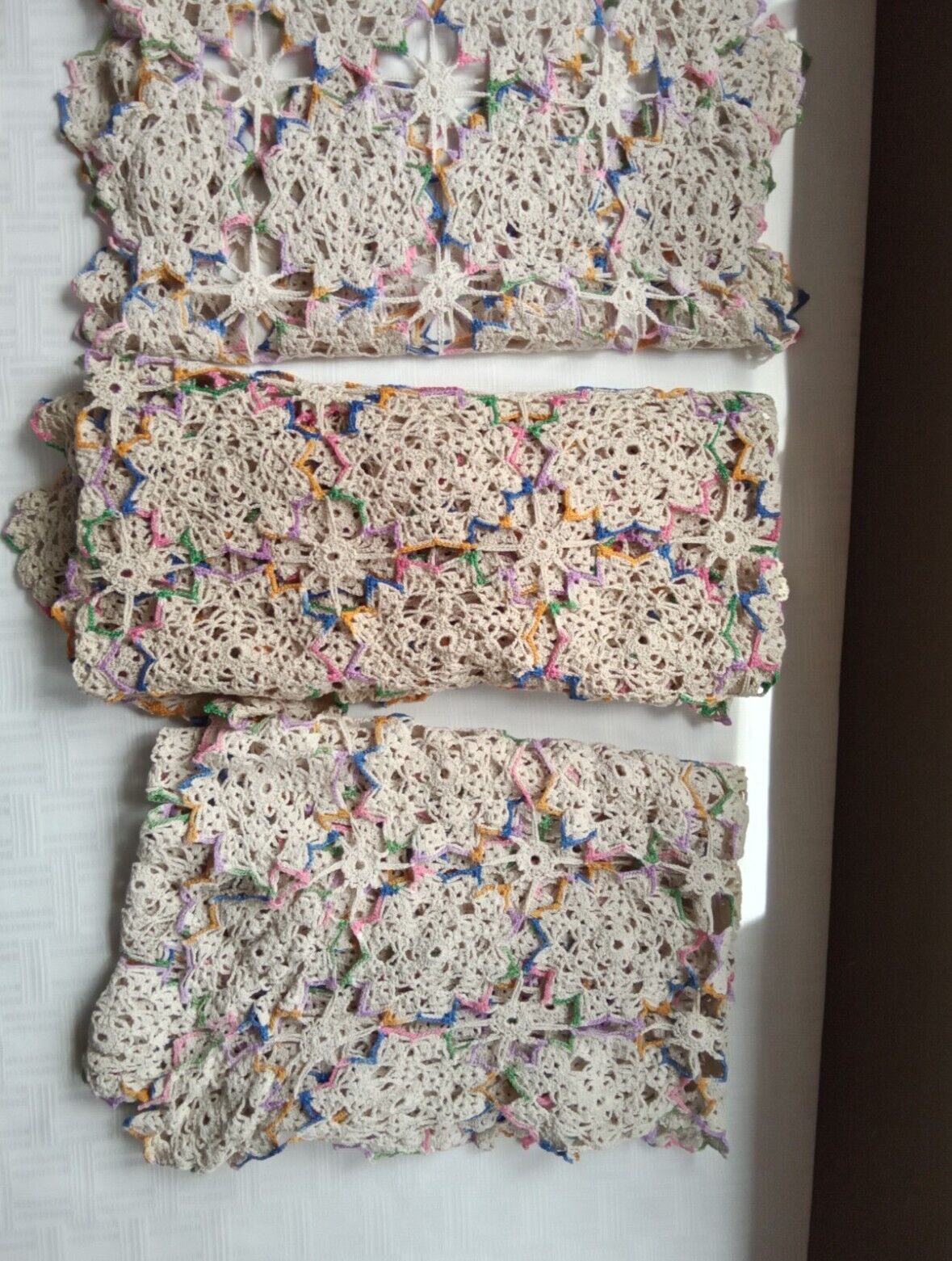 Set Of 3 Vintage Hand Crochet Dress Scarfs