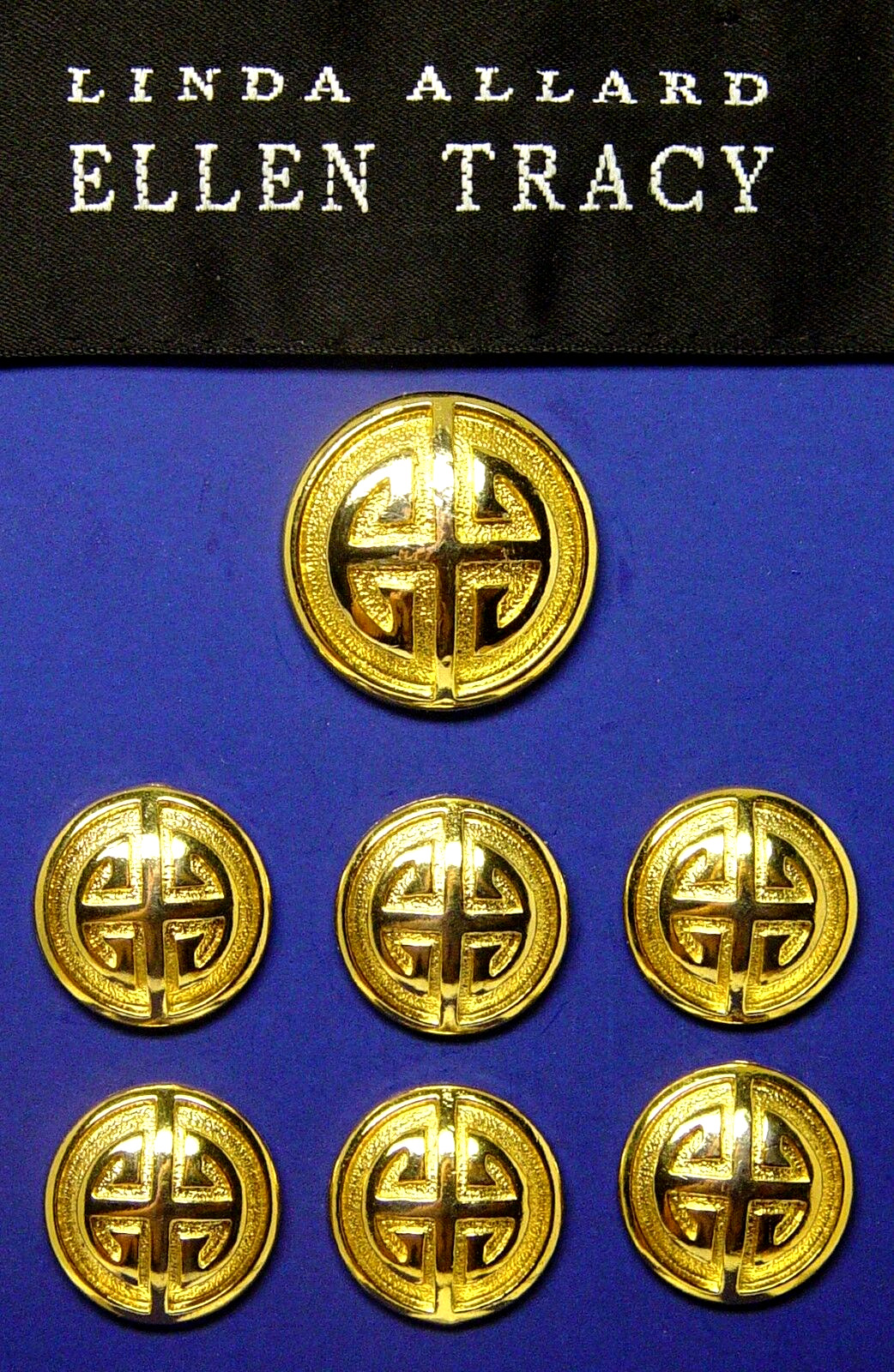 ELLEN TRACY REPLACEMENT BUTTONS 7 Shiny Gold TONE METAL BUTTONS, EXCELLENT COND.