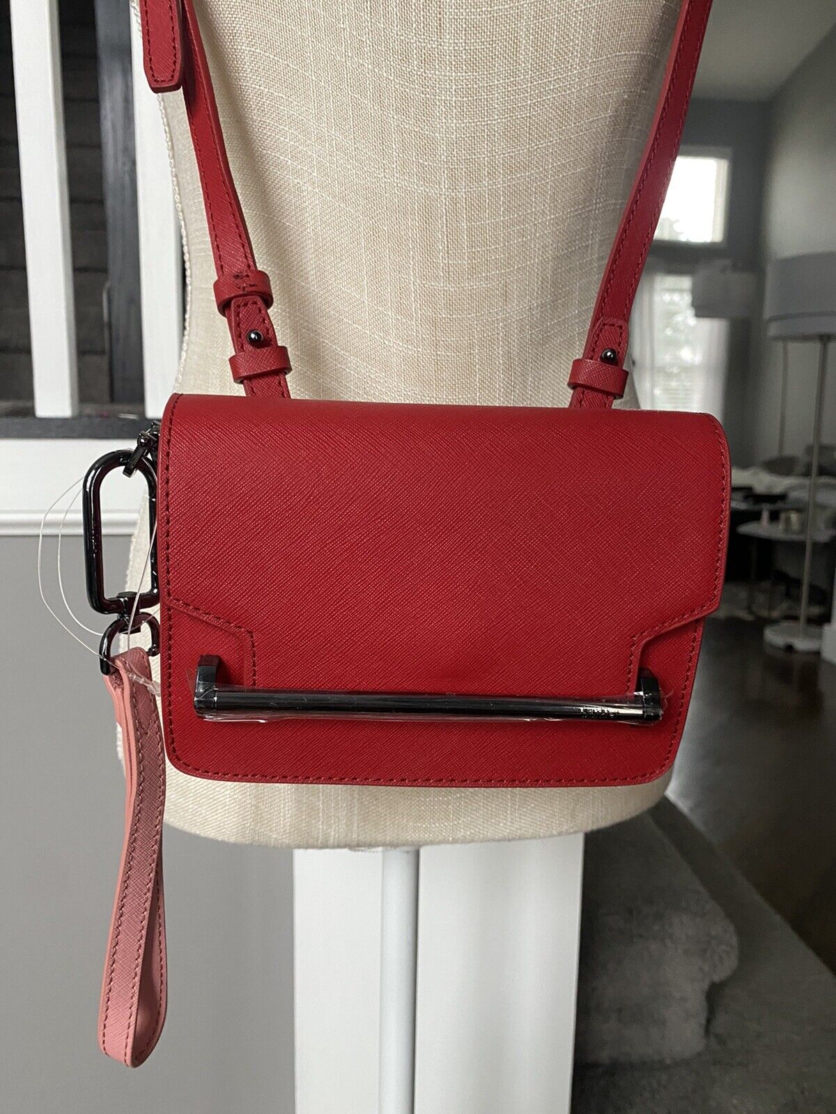 Botkier Lennox Box Leather Crossbody Bag Red New With Tags