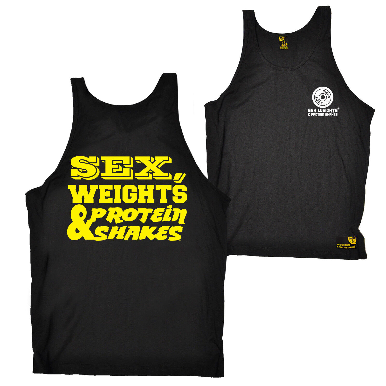 FB Gym Bodybuilding Vest Swps Logo 1 Yellow Novelty Birthday Bella Singlet Top