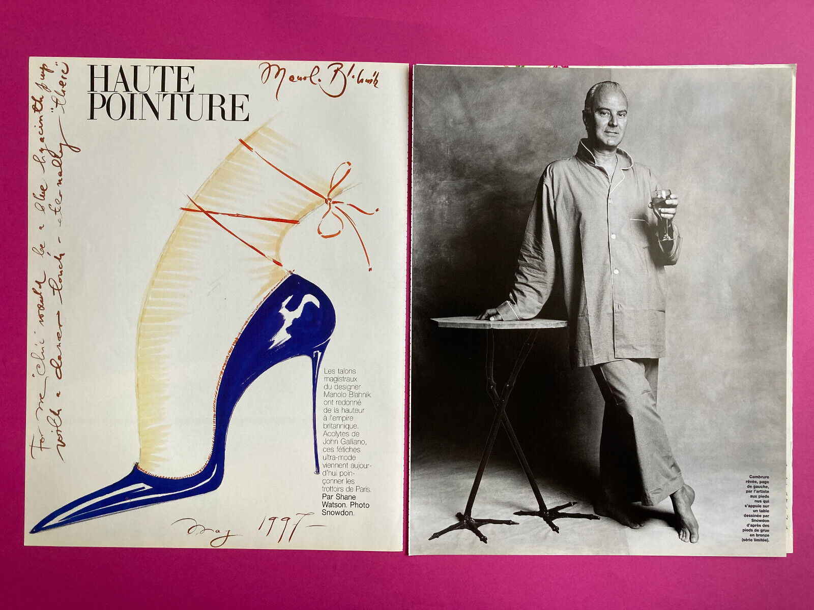 1997 Manolo Blahnik Vogue Paris Item Fashion Press Shoes 90s Collection