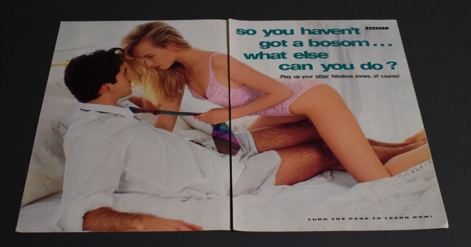 1994 Print Ad Sexy Play Fabulous Zones Lady Man Play Blonde Long Legs Art Style