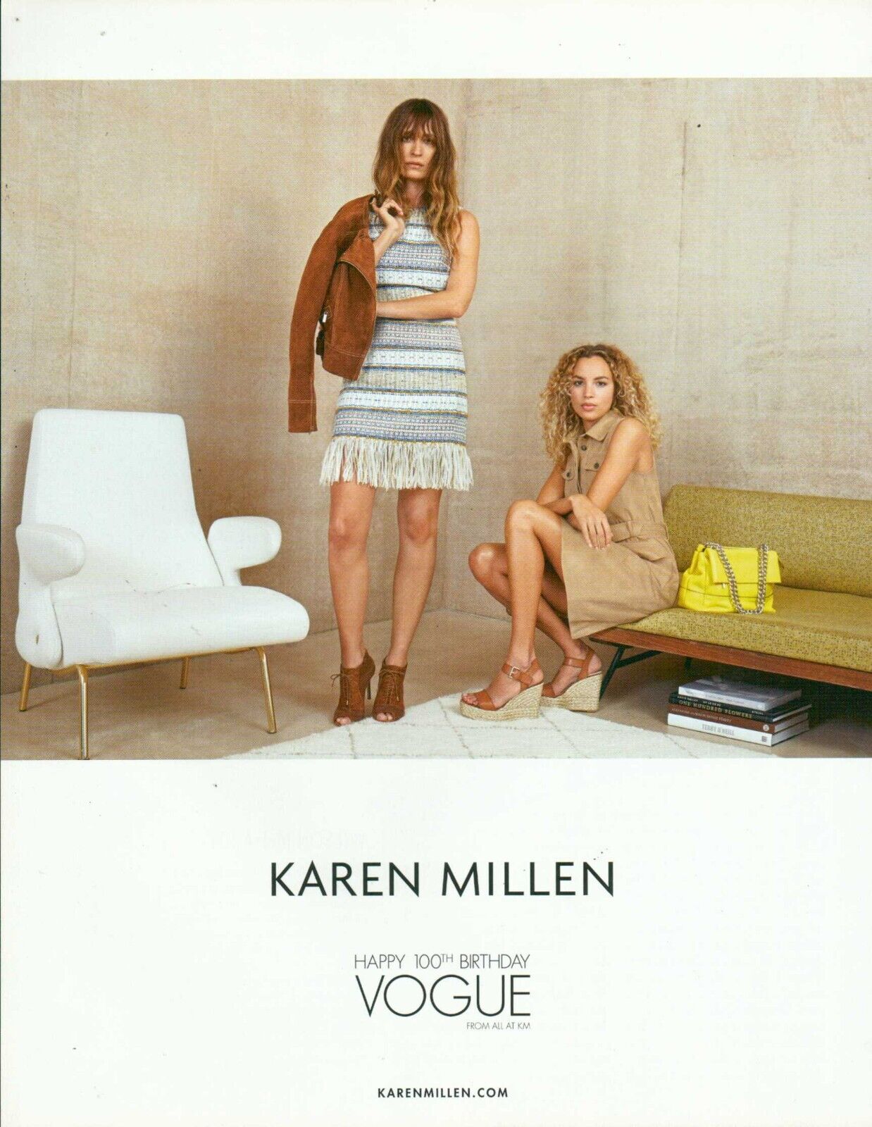 KAREN MILLEN  Footwear Magazine Print Ad Advert  long legs high heels shoes 2016