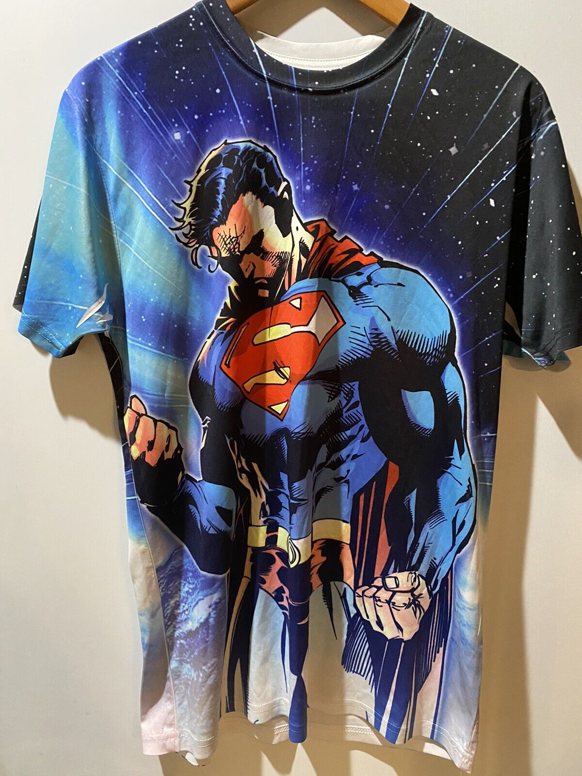 Superman Multi Color Comic T-Shirt Chest Size 38inches Lenght 27inches Size L