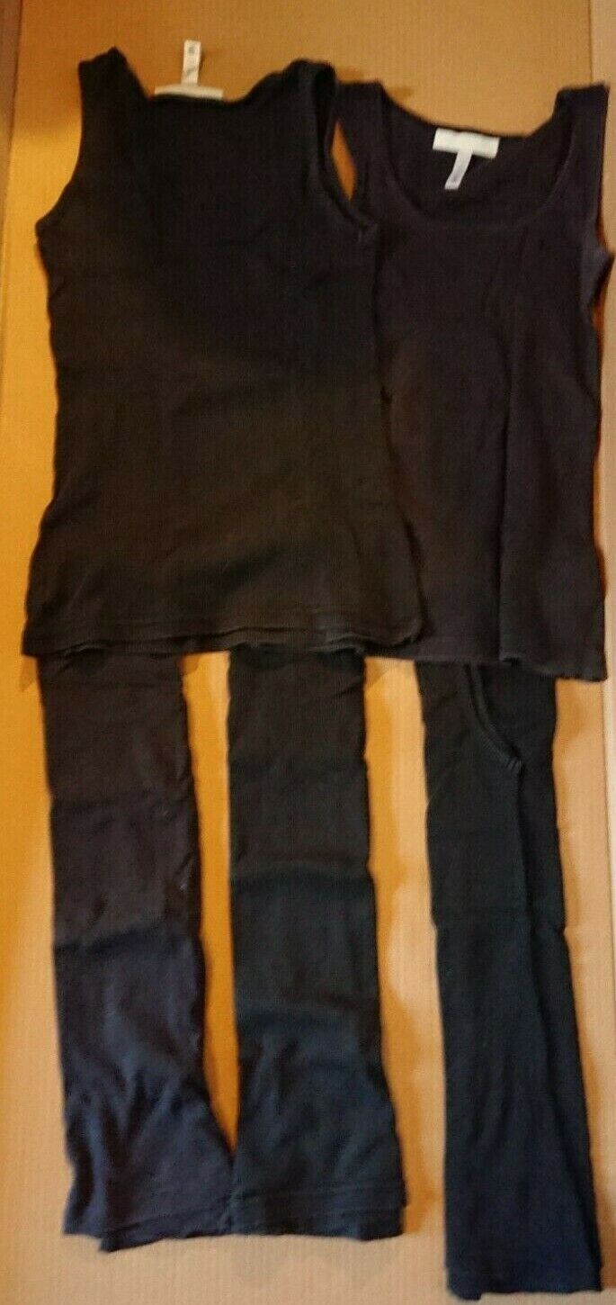 Pre Owned 5 x Adidas Neo XS Black Vest Fitted Ribbed 100% Cotton Dye Project